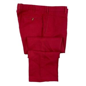 Incotex Red Chinolino Cotton Linen Mens Trouser Size 36x26 Excellent
